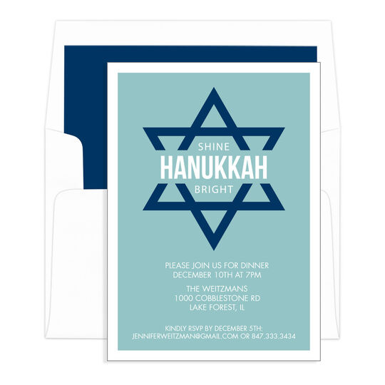Lagoon Star of David Invitations